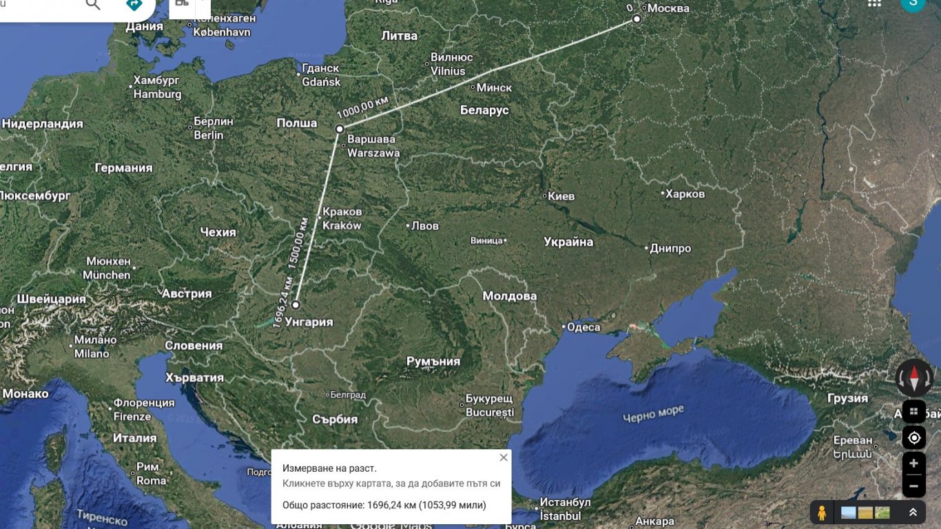  Полет над Полша е малко евентуален, въпреки да би бил над 2 пъти по-кратък 