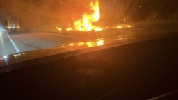 ТИР се запали в движение на пътя Ямбол - Елхово