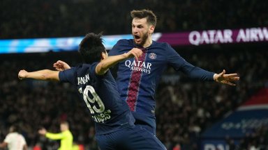 Гол в последната секунда остави ПСЖ на върха във Франция