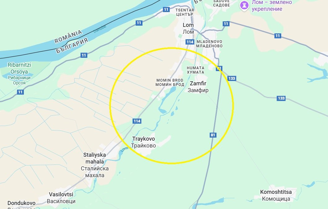 Участък с висока концентрация на бариери между с. Замфир и кв. Момин брод на гр. Лом. Между с.
Трайково и вливането на р. Лом в Дунава е извършена корекция на реката с дължина 3км – изправяне на
меандър.