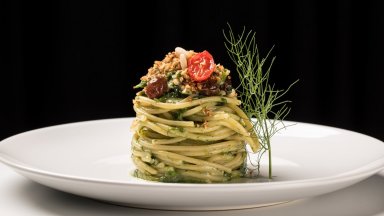 Спагети с копър, лимон и пармезан