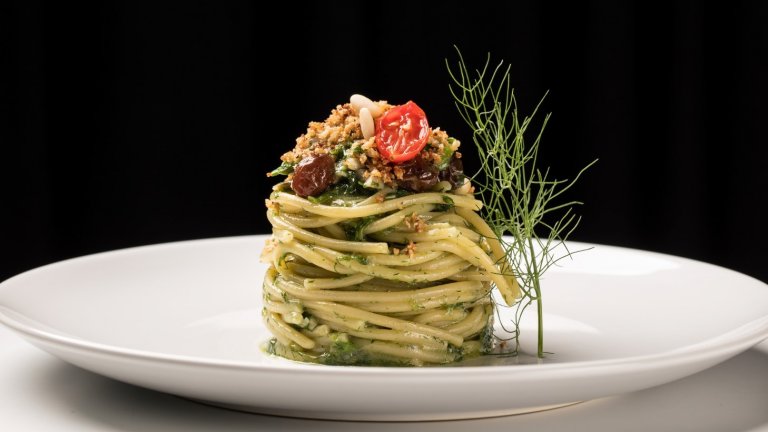 Спагети с копър, лимон и пармезан