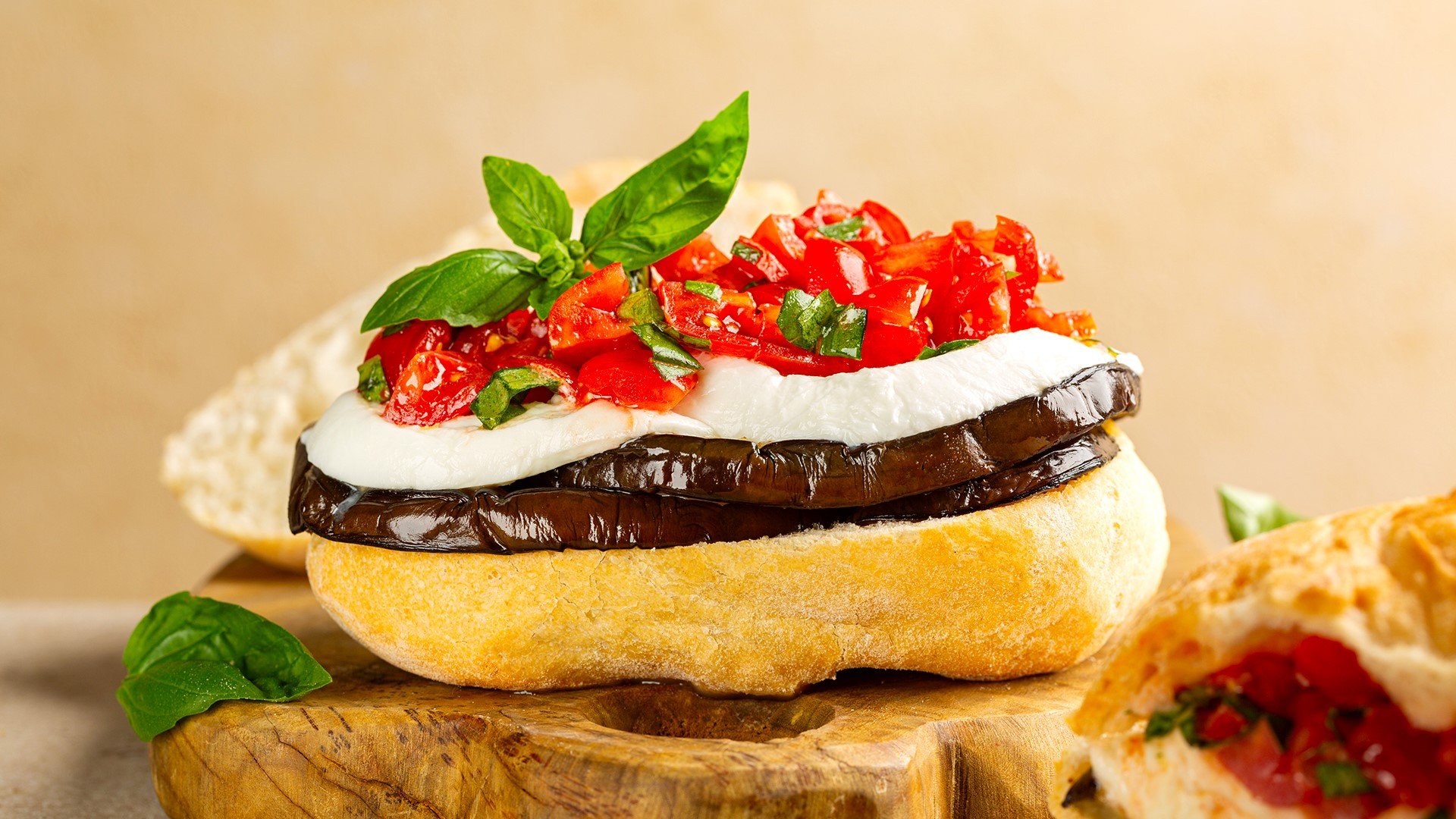 Чабата с извара и патладжан