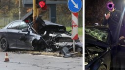 19-годишен показа среден пръст пред размазаната си кола на оживен столичен булевард (снимки)