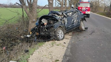 Шофьор загина, след като колата му излезе от пътя и се блъсна в дърво край Каолиново