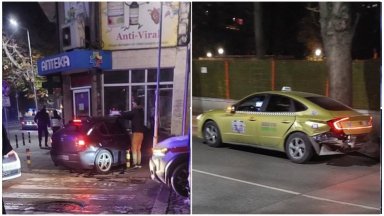 Кола се вряза в аптека след засечка с такси в Пловдив 