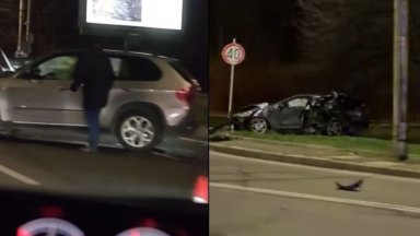 Двама са пострадали при удар на джип с кола на "Цариградско шосе" в София