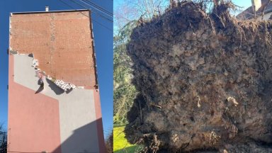 Бурният вятър срути изолация в Асеновград (видео)