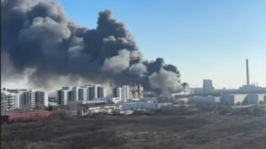 Огромни облаци от дим над Букурещ. Гасят мащабен пожар с роботи (видео)