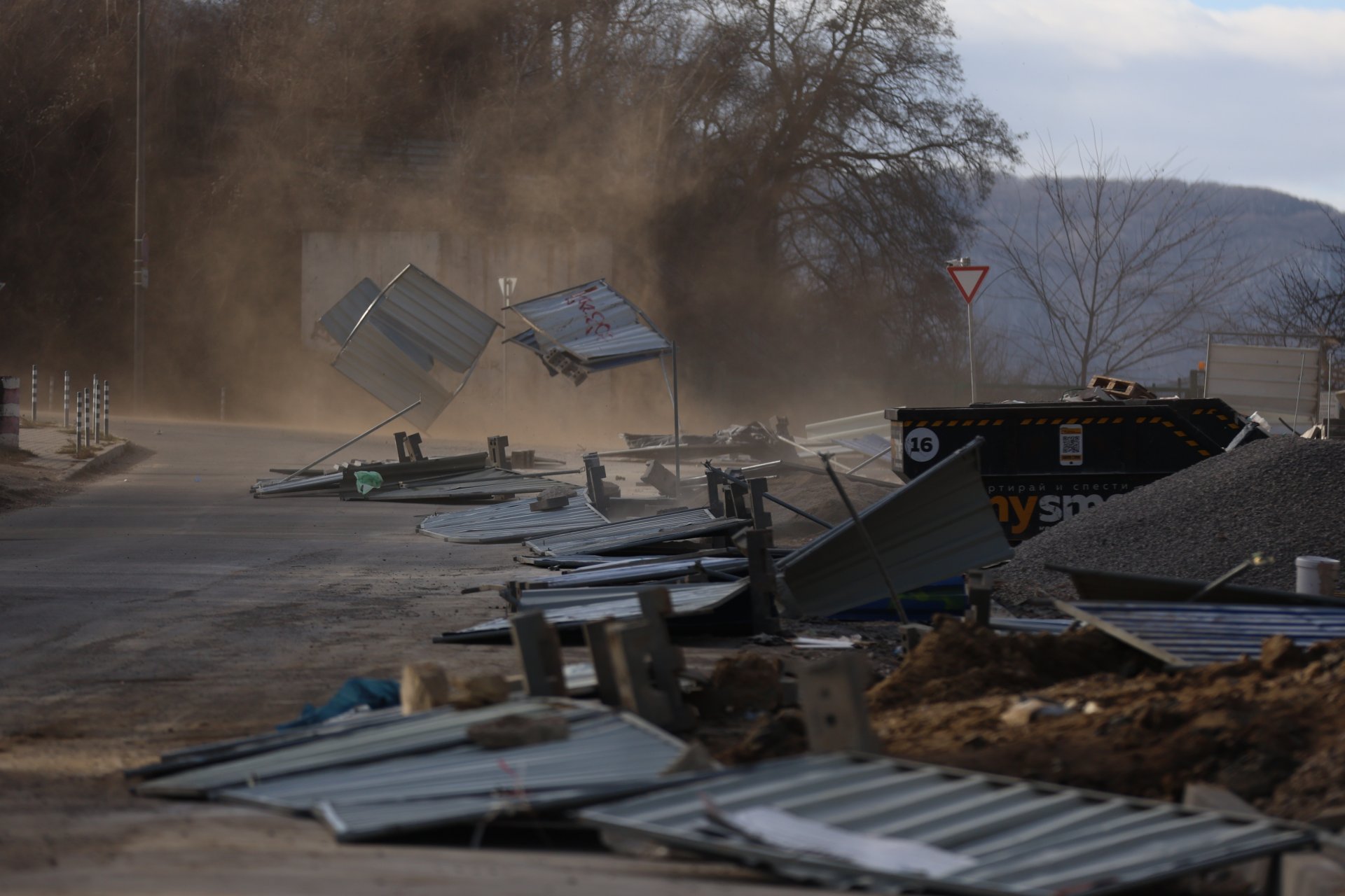 Заради поривите на вятъра до момента има 45 сигнала за паднали клони и дървета в София