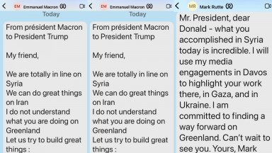 Тръмп публикува sms-и от Макрон и Рюте