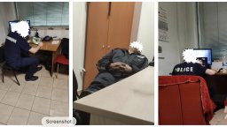 Общинар пусна снимки на дежурни полицаи в метрото, спящи и играещи на компютър
