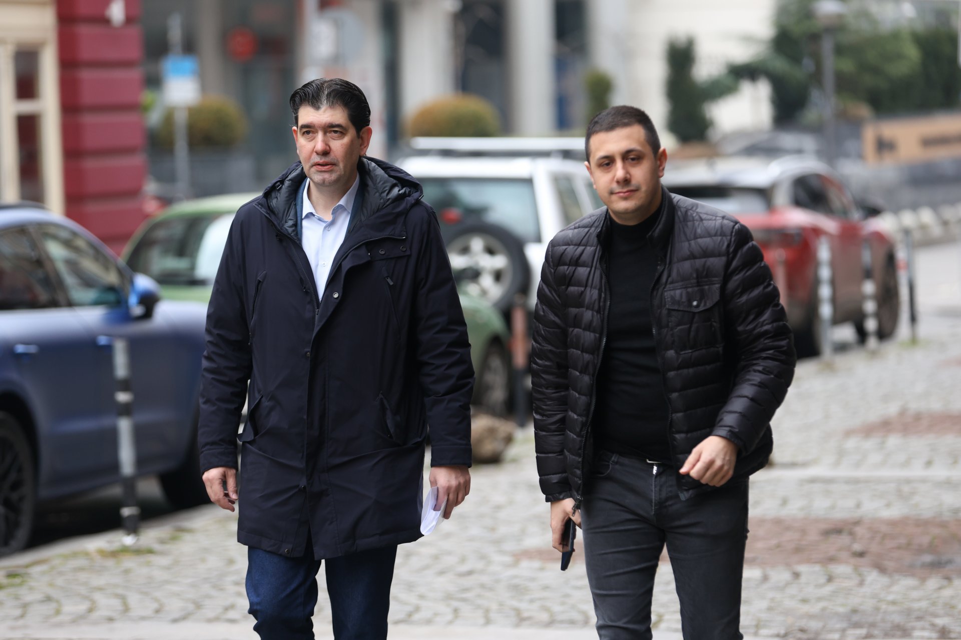 Председателят на БСП-София Иван Таков и депутатът Атанас Атанасов от Младежкото обединение