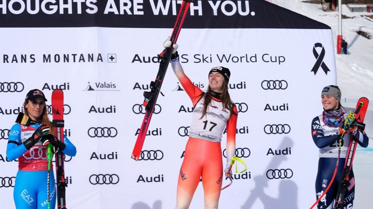 Швейцарка сензационно спечели супергигантския слалом в Кран Монтана