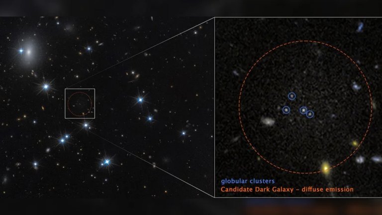 Откриха почти невидима галактика, съставена на 99,9% от тъмна материя