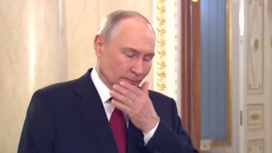 Гаф или саботаж? Кремъл пусна видеозапис, докато Путин кашля в реч за 8-и март (видео)