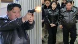 Ким Чен-ун тества пистолети заедно с дъщеря си във фабрика за боеприпаси (снимки)