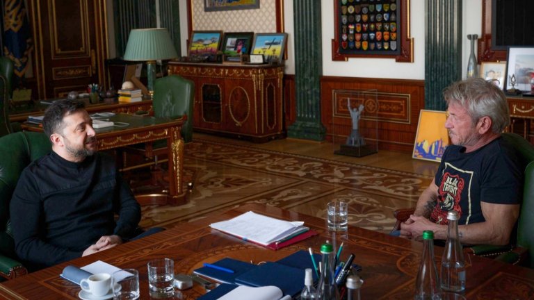 Шон Пен пропусна "Оскар"-ите заради Зеленски, актьорът е в Киев, отива на фронта