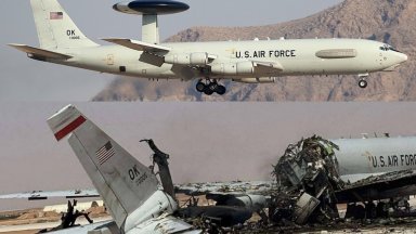 САЩ са загубили един от редките E‑3 Sentry при иранска атака над база "Принц Султан" (снимки)