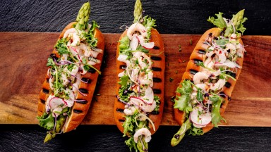 Сандвичи със скариди и аспержи