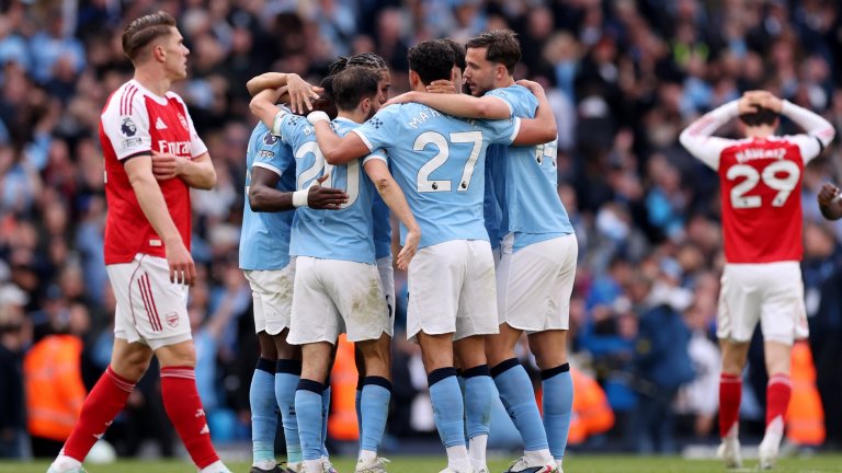 Шок за Арсенал, Сити ликува в дербито на върха и гарантира инфарктен финал на сезона