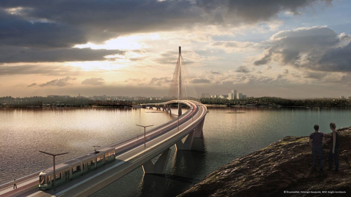 Нов мост за пешеходци и велосипедисти свързва райони в Хелзинки