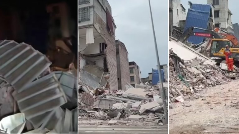 Мощен трус в Китай разруши сгради, има жертви и хиляди евакуирани (видео)