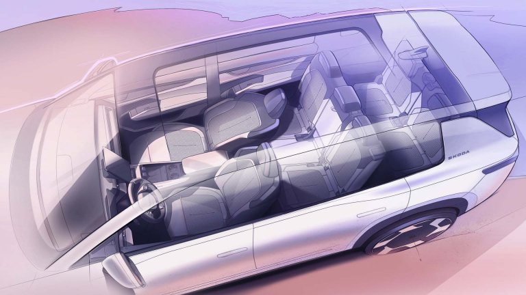 Skoda разкри интериора на новия 7-местен модел Peaq