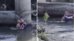Полицай спаси 14-годишно момче, повлечено от течението на река Марица (видео)