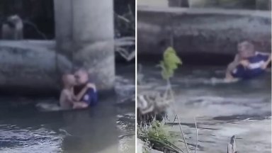 Полицай спаси 14-годишно момче, повлечено от течението на река Марица (видео)
