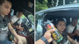 "Моля ви, моля ви, моля ви!": Заснеха пловдивчанин с условни присъди с райски газ зад волана (видео)