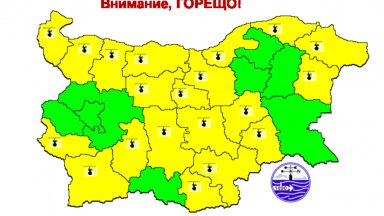 Жълт код за горещо време е обявен за 20 области на страната днес