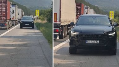 Заснеха джип да се движи по аварийната лента в насрещното на АМ "Тракия" (видео)
