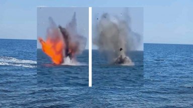 Румъния взриви дронове, носещи се по вода към газов обект в Черно море (видео)