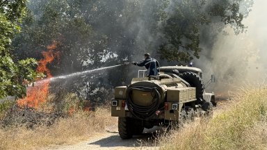 Пожарът край военния полигон "Корен" обхвана близо 10 000 декара  